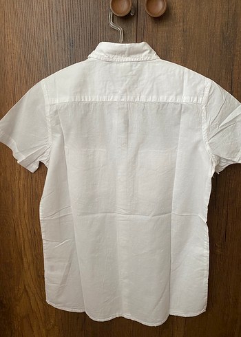 Erkek Çocuk Krem Kısa Kollu Keten Gömlek - Görsel 2