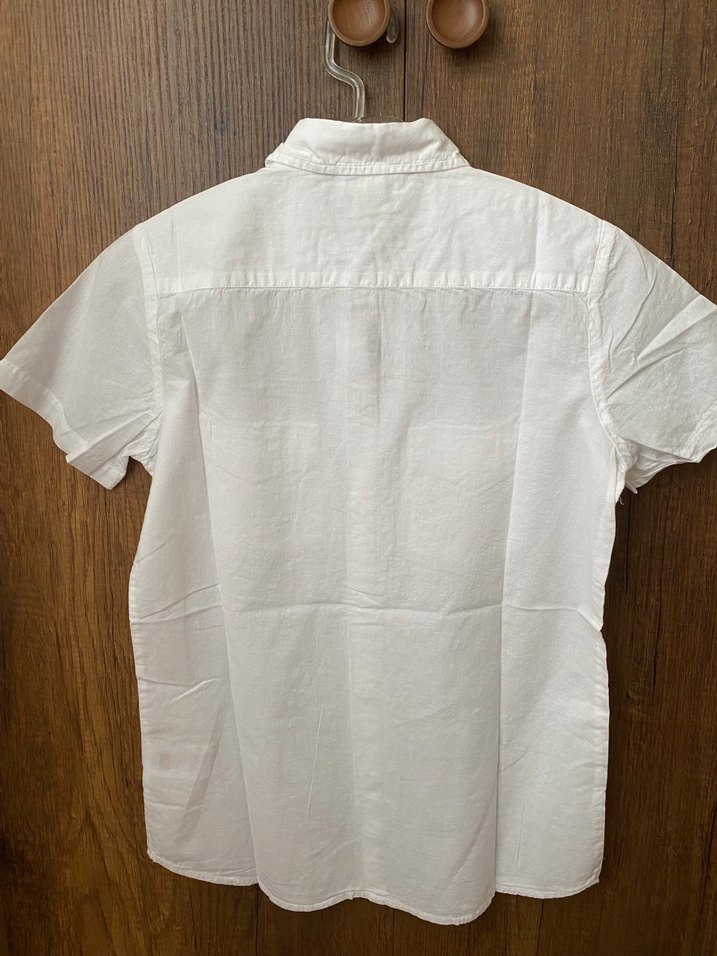 Erkek Çocuk Krem Kısa Kollu Keten Gömlek - Görsel 2