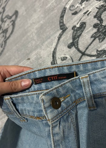 Gri Renkli Salaş Mini Denim Etek - Görsel 2