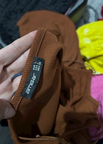 Kahverengi Mini Askılı Tulum - Görsel 3