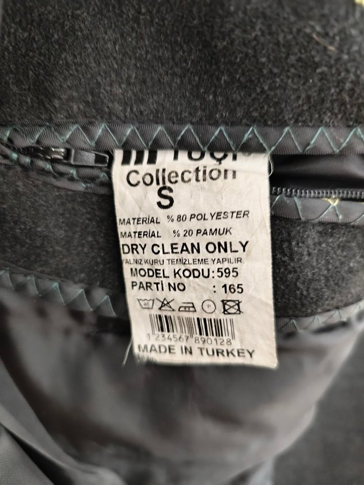 Kuşaklı Siyah Midi erkek Kaban - Görsel 4