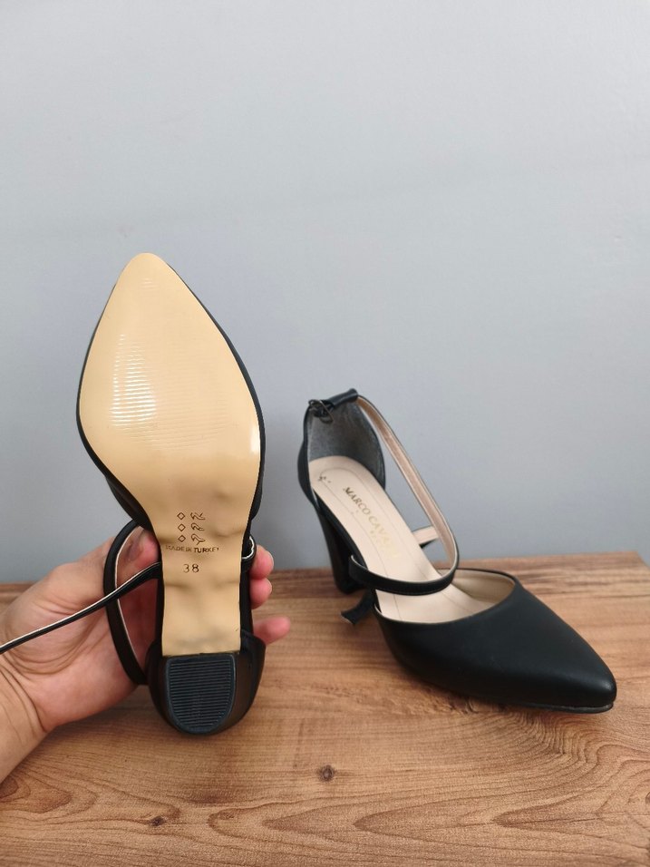 Siyah Stiletto Topuklu Kadın Ofis Ayakkabısı - Görsel 2