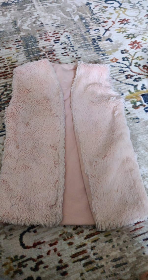 Pembe Peluş Detaylı kız çocuk Yelek - Görsel 2