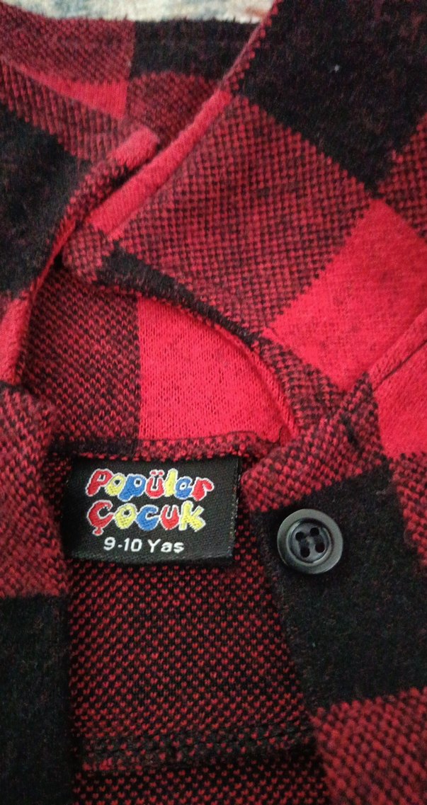 Düğmeli Kırmızı Ekose Kız çocuk Gömlek - Görsel 3