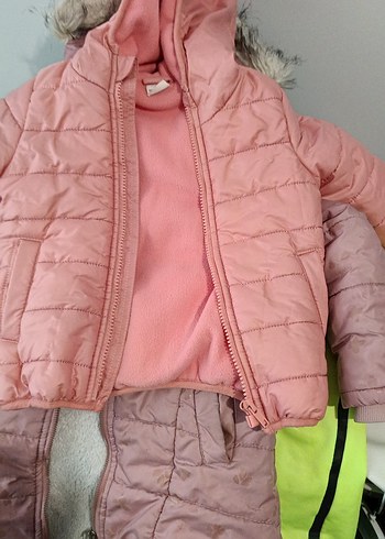 Kız Çocuk Pembe Kürklü Mont - Görsel 2