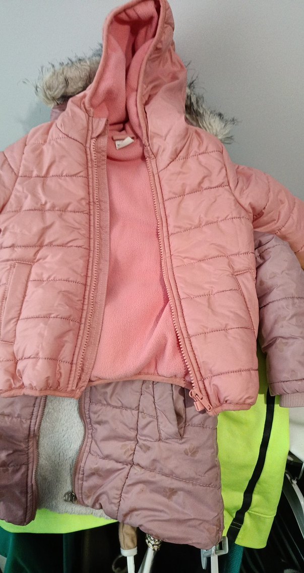 Kız Çocuk Pembe Kürklü Mont - Görsel 2