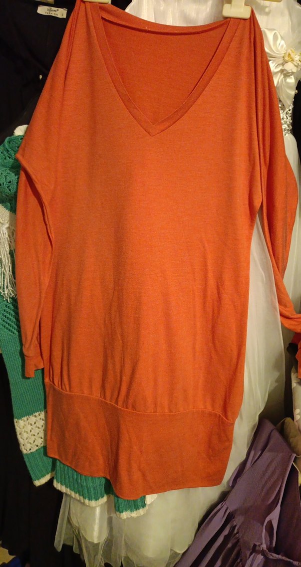 Pamuk Turuncu Tunik V Yaka - Görsel 2