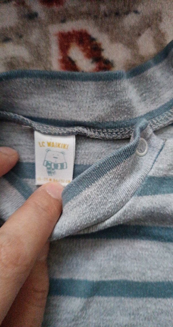 Çizgili Gri Erkek Çocuk Sweatshirt - Görsel 3