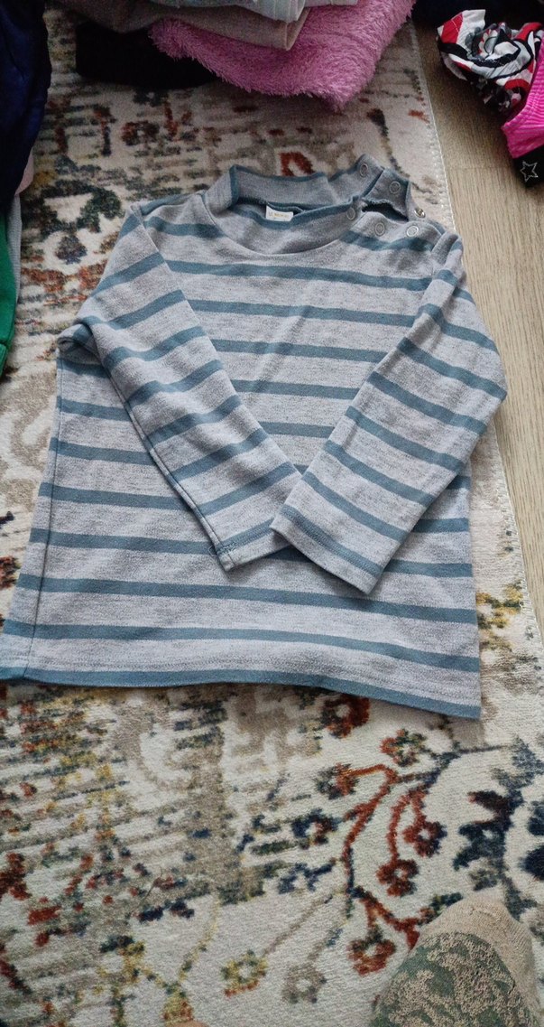 Çizgili Gri Erkek Çocuk Sweatshirt - Görsel 2