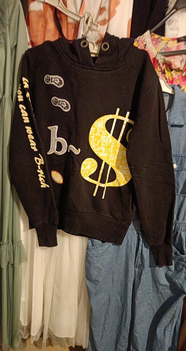 Erkek Siyah Baskılı Denim Sweatshirt - Görsel 3