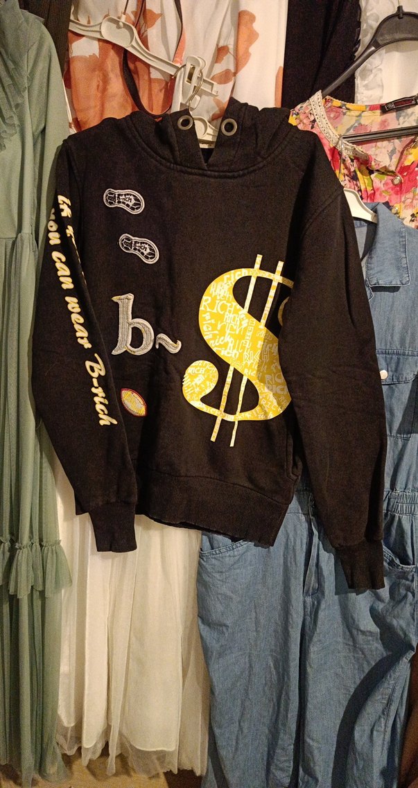 Erkek Siyah Baskılı Denim Sweatshirt - Görsel 2