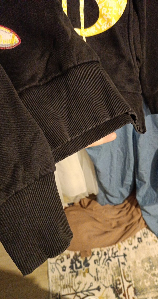 Erkek Siyah Baskılı Denim Sweatshirt - Görsel 4