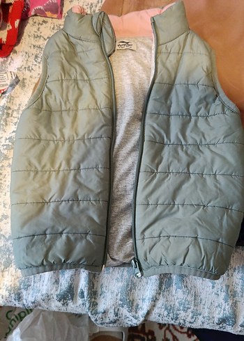 kız Çocuk Gri Fermuarlı Yelek - Görsel 2