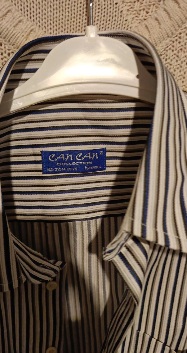 Erkek Koyu Kahverengi Çizgili Uzun Kollu Gömlek - Görsel 3