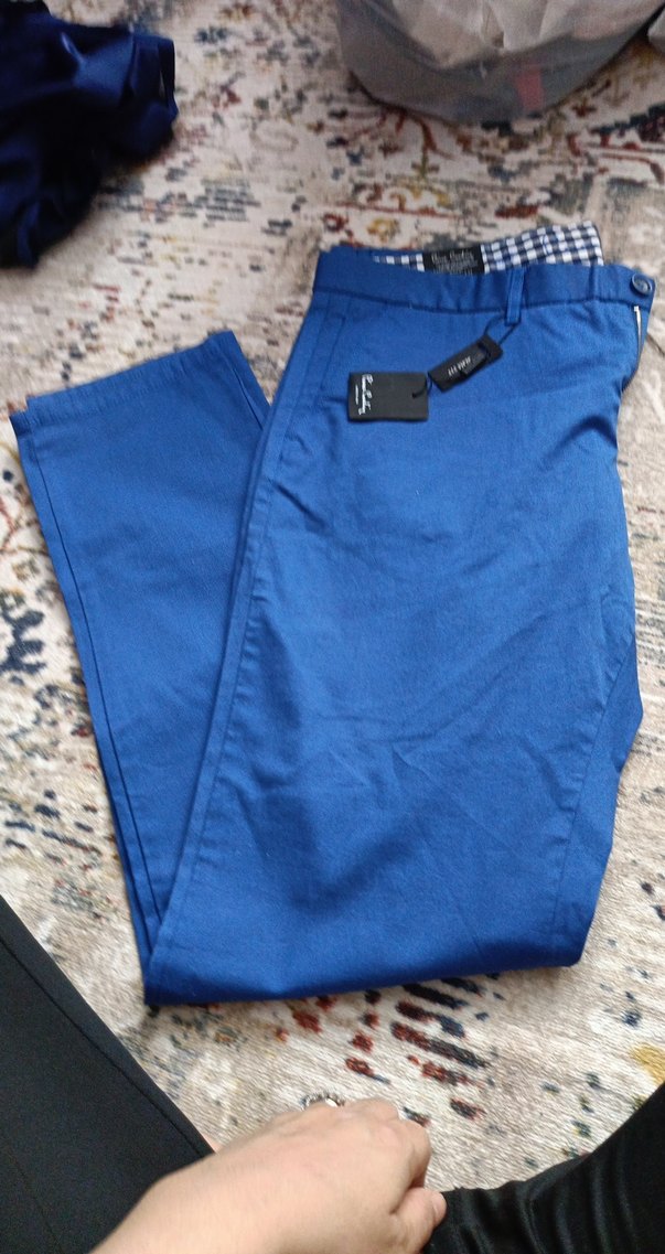 Erkek Koyu Mavi Kemerli Regular Fit Pantolon - Görsel 3