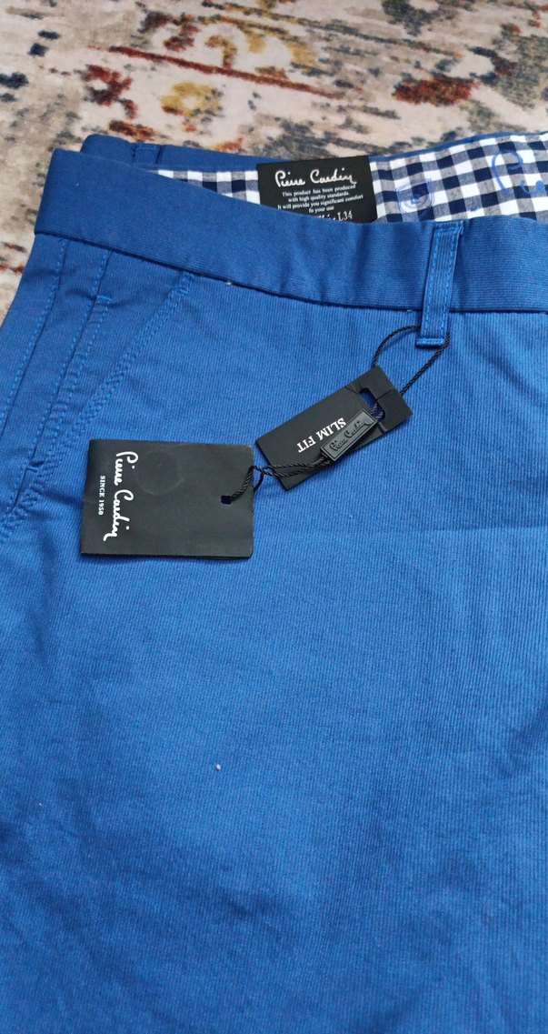 Erkek Koyu Mavi Kemerli Regular Fit Pantolon - Görsel 4