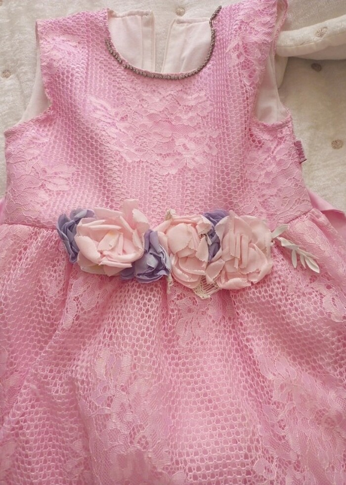 Kız çocuğu elbise pembe  - Görsel 3