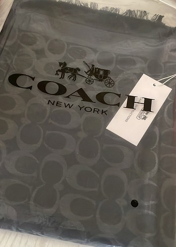 Coach Gri Baskılı Kadın Şal