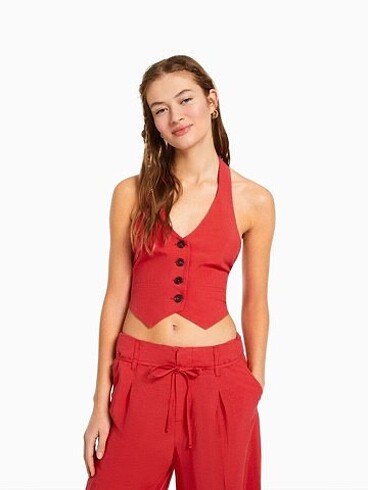 BERSHKA Halter Yaka Yelek