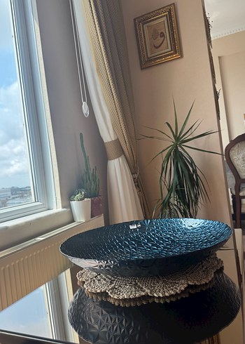 Koyu Mavi Modern Dekoratif Tabak