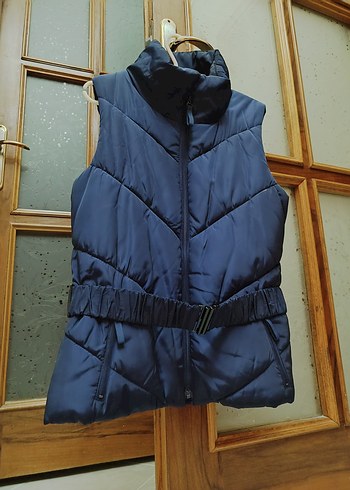 Zara Kemerli Saks Mavisi Kadın Yelek