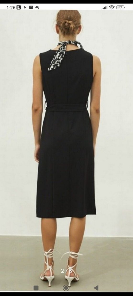 İpekyol Kadın Siyah Uzun Kemerli Elbise - Görsel 2