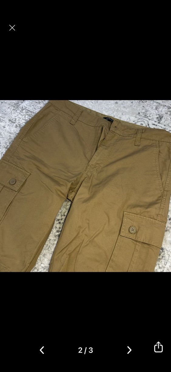 Erkek Koyu Bej Kemerli Rahat Kesim Şort - Görsel 2