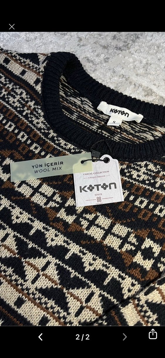 Bohem Tarzında Örgü Desenli  Kazak - Görsel 2