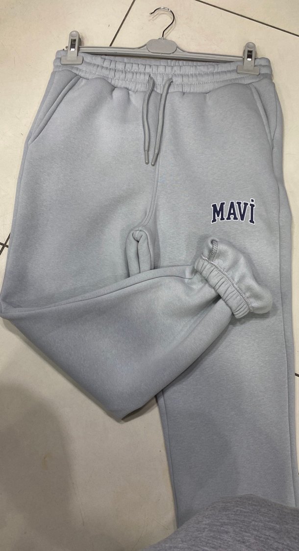 Gri Nakışlı Mavi Eşofman Altı - Görsel 2