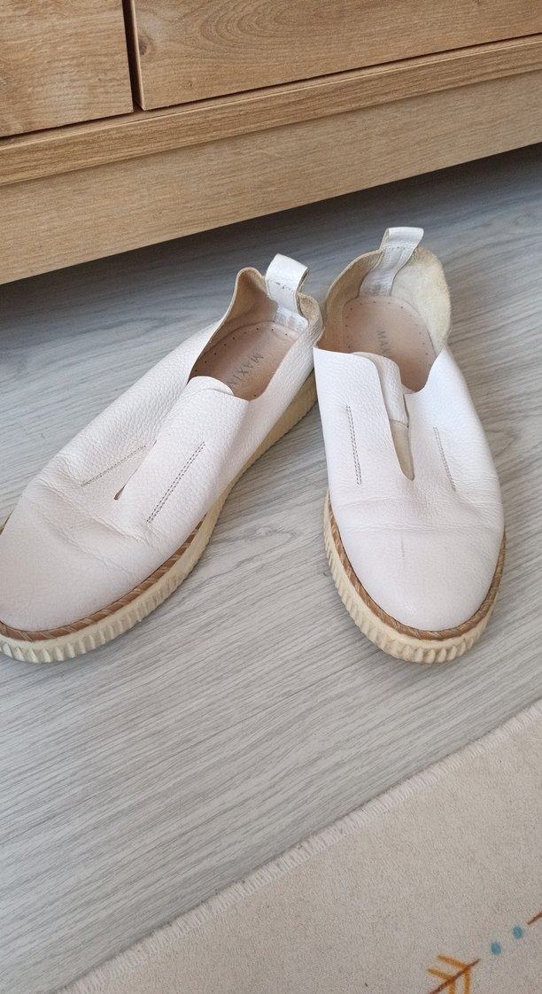 Beyaz Kadın Deri Dolgu Topuk Espadril - Görsel 4