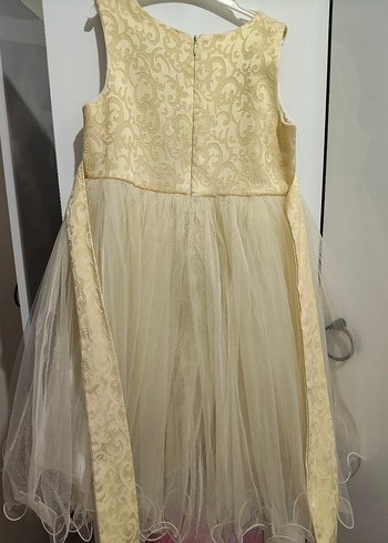 Nakışlı Bej Bohem Tarzı Kız Elbisesi - Görsel 4