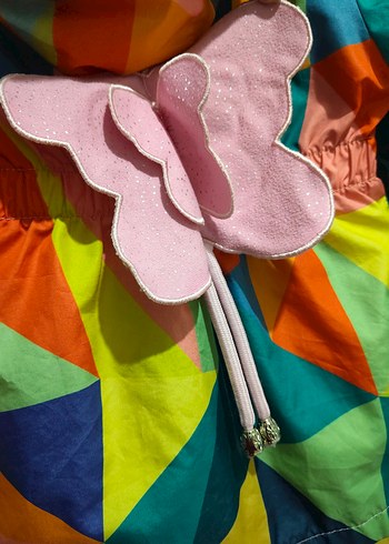 Kızlar için Renkli Gevşek Kesim Yağmurluk - Görsel 3