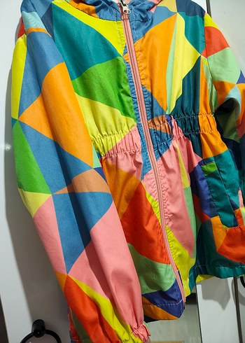 Kızlar için Renkli Gevşek Kesim Yağmurluk - Görsel 2