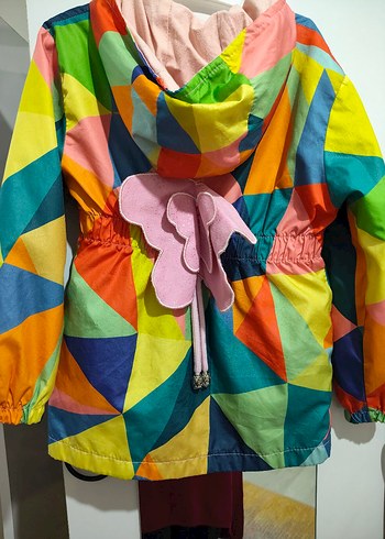 Kızlar için Renkli Gevşek Kesim Yağmurluk - Görsel 5