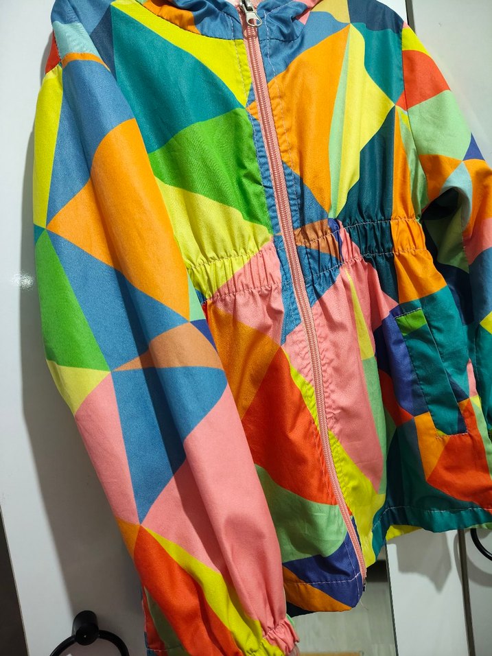 Kızlar için Renkli Gevşek Kesim Yağmurluk - Görsel 2