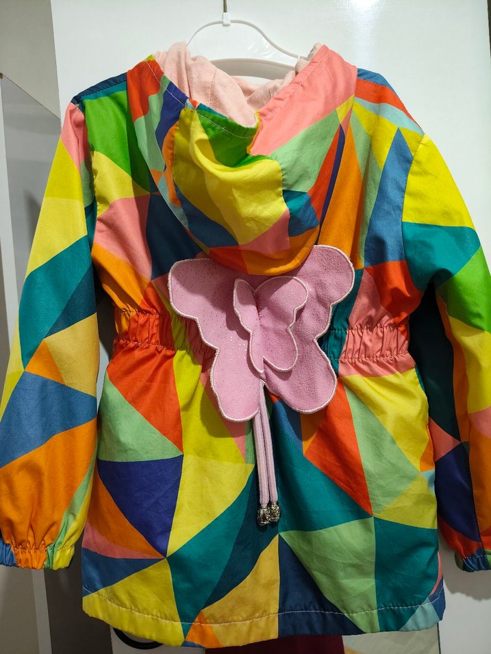 Kızlar için Renkli Gevşek Kesim Yağmurluk - Görsel 4