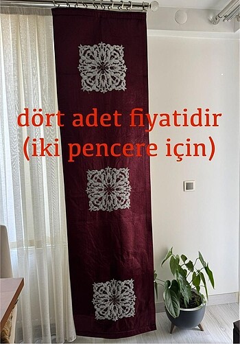 Kadife Nakışlı Fon Perde