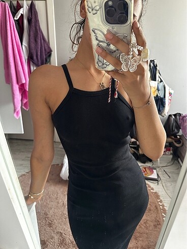 xs Beden Halter Midi elbise