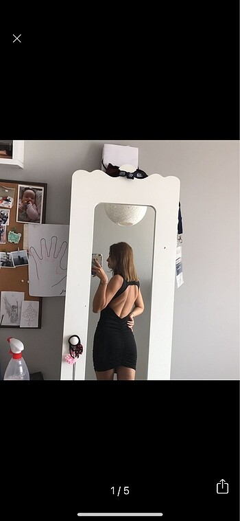 Sırt dekolteli mini elbise