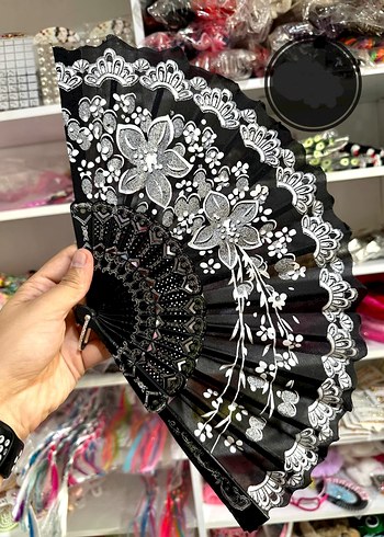 Renkli Kelebek Desenli Katlanabilir Yelpaze (221) - Görsel 2