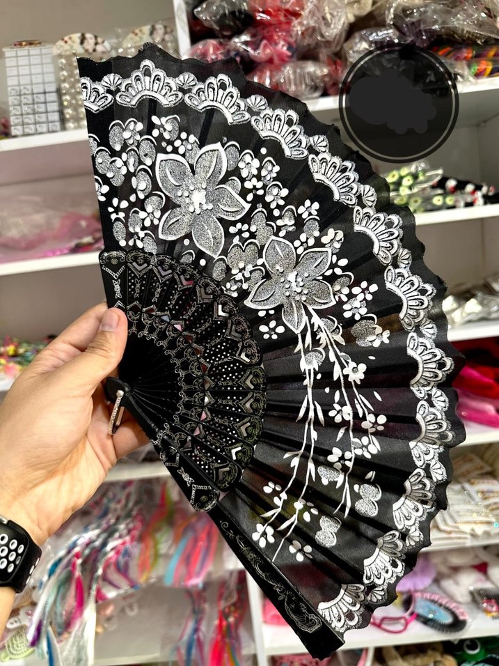 Renkli Kelebek Desenli Katlanabilir Yelpaze (221) - Görsel 2