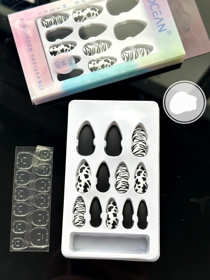 Bej Leopar Desenli Tırnak Süsleri Seti (251) - Görsel 2