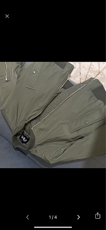 xs Beden haki Renk Zara haki crop mont