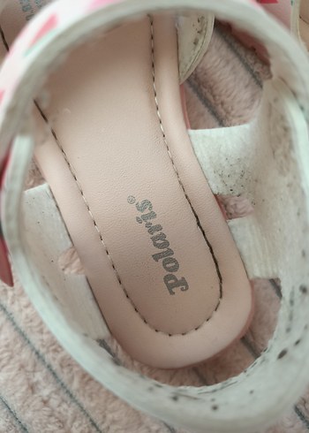 24 Beden Çiçek ve Meyve Desenli Pembe Kız Sandalet 24 numara