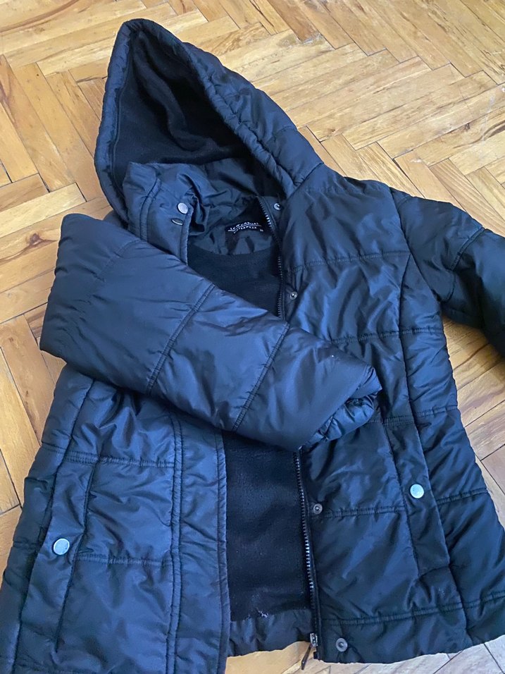 Kadın Lacivert Kapüşonlu Kış Montu - Görsel 2