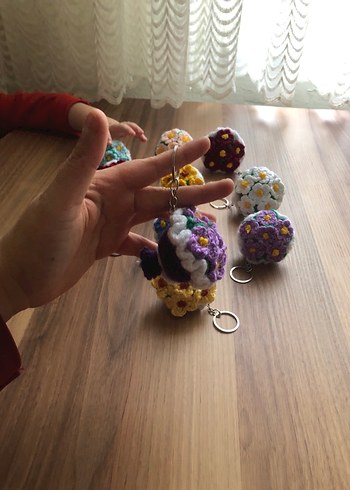 Renkli Örgü Bohem Anahtarlık - Görsel 4