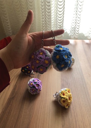 Renkli Örgü Bohem Anahtarlık - Görsel 3