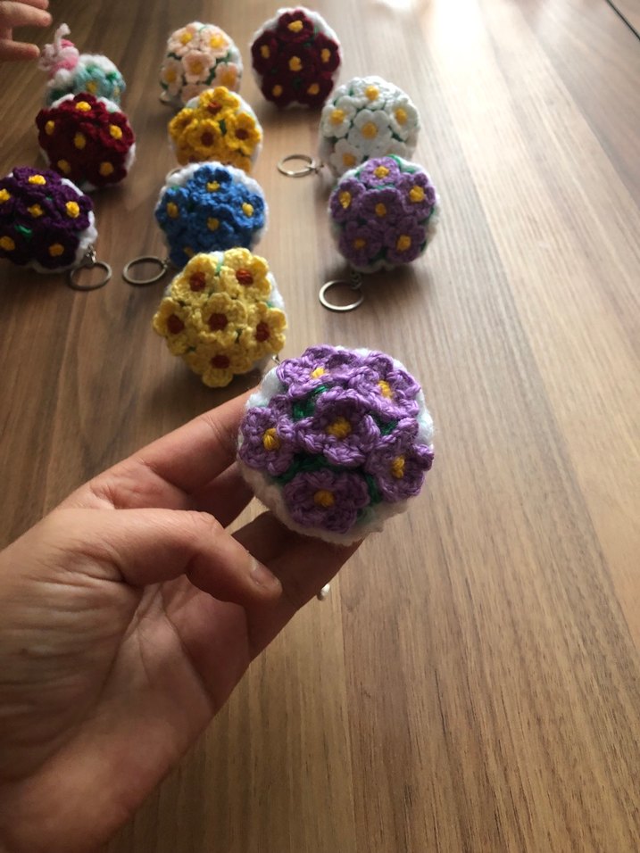 Renkli Örgü Bohem Anahtarlık - Görsel 2