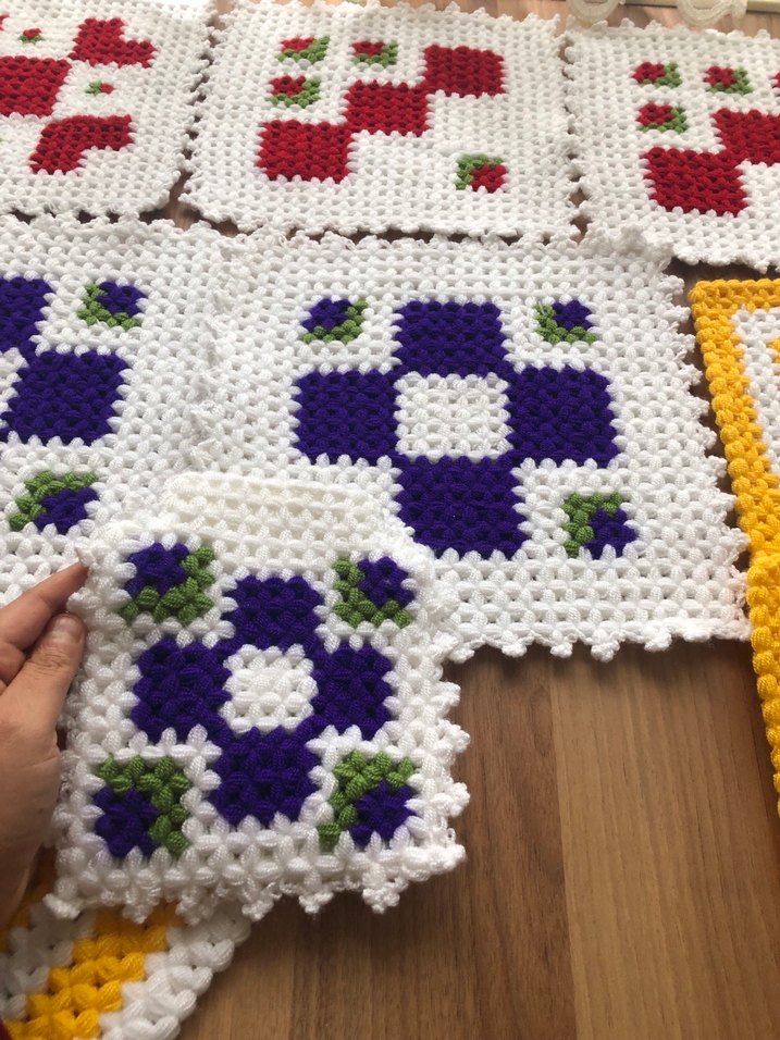 Renkli El Örgüsü Banyo lifi - Görsel 2