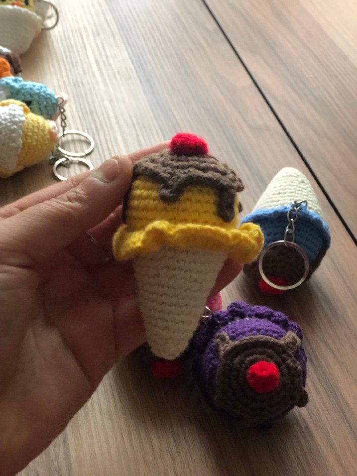 Renkli Örgü Kadın Anahtarlık Seti - Görsel 2